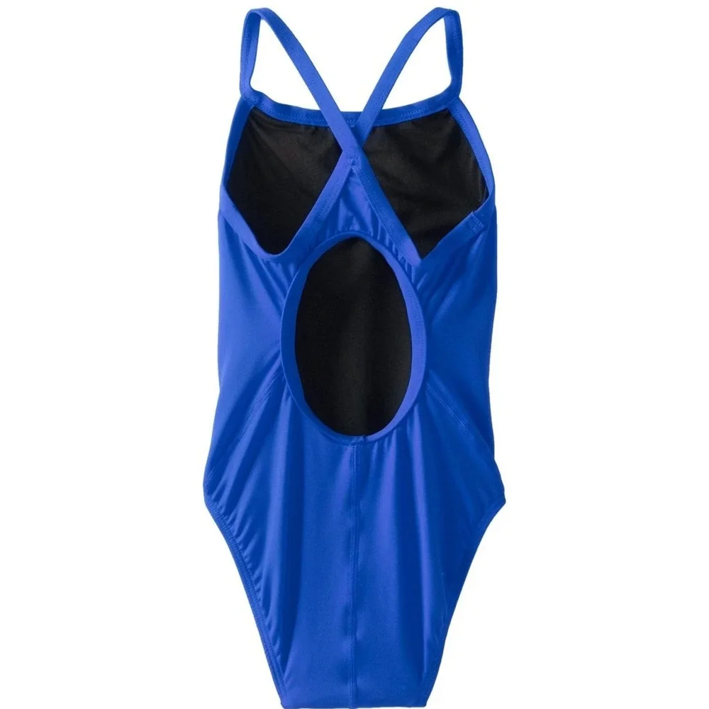 TYR Girls Solid Diamondfit Swimsuit Royal Blue One Piece DSOL1A Size 28 S